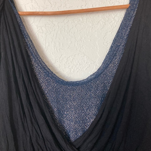 Free People Foiled Eleanore Mini
Asymmetrical Dress Navy Blue/Black Combo (M) - Picture 7 of 11